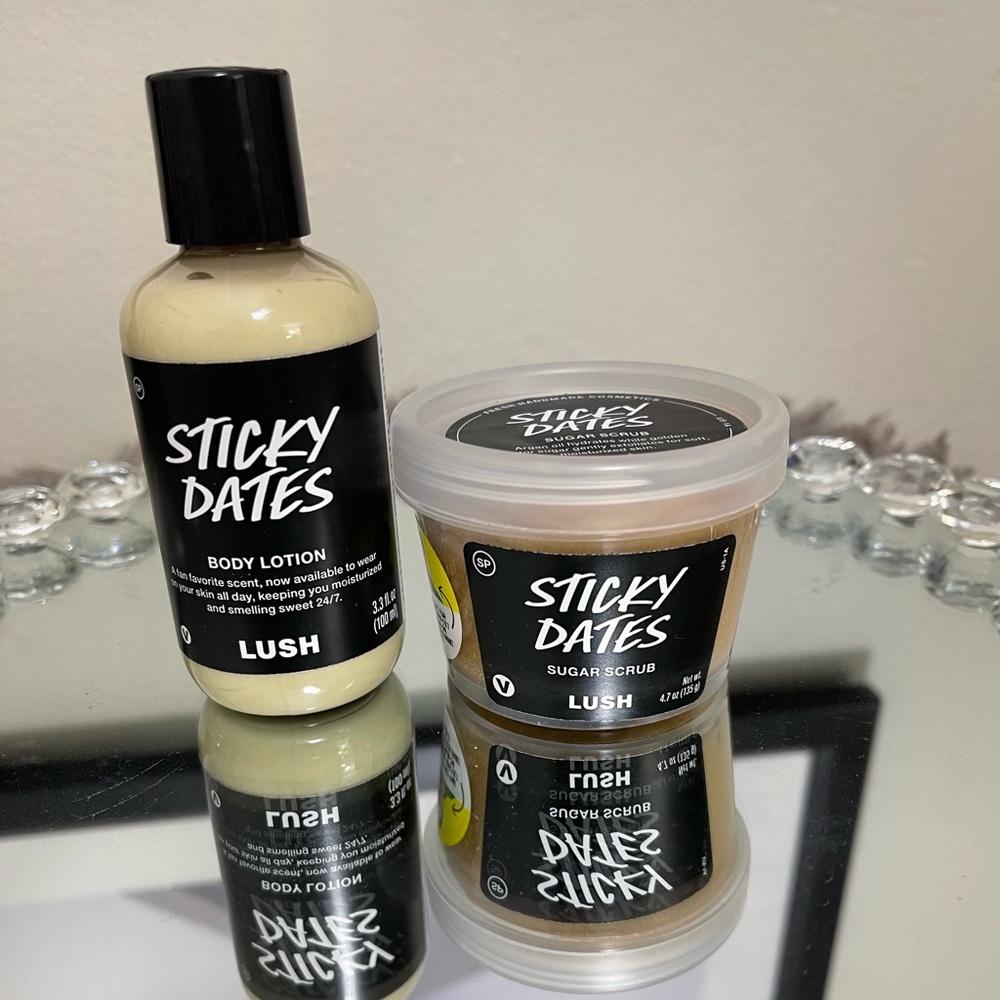 Limited edition Lush Sticky dates scrub and lotion sealed unopened brand new